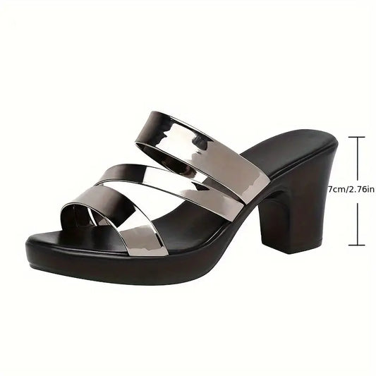 New Chunky Heel Slippers for Women, Waterproof Platform Thick Sole