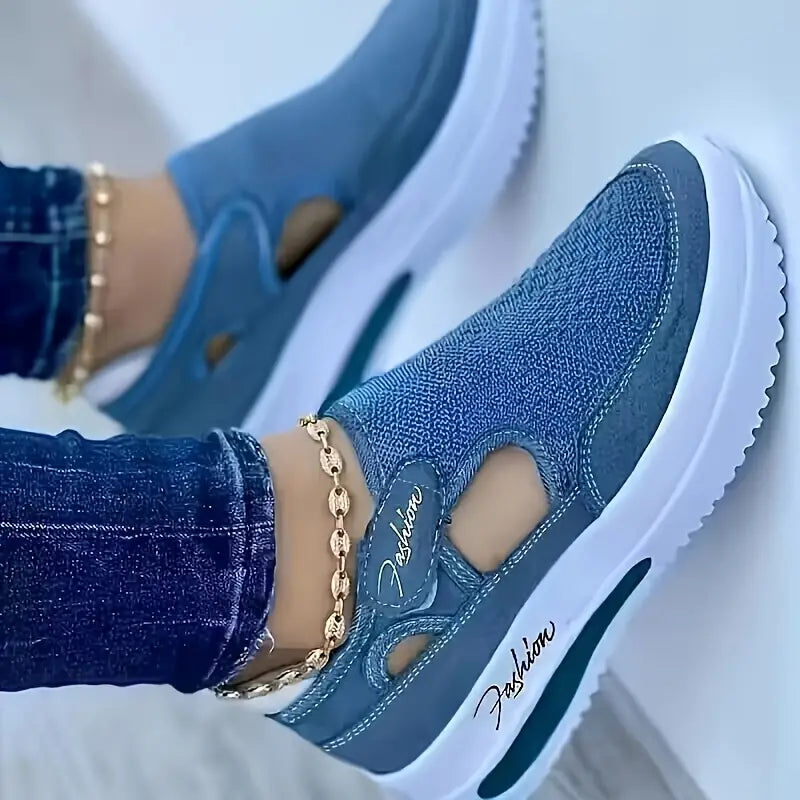 Sneakers, Breathable Knit Low Top Outdoor Shoes, Women's Comfortable Shoes Plus Size