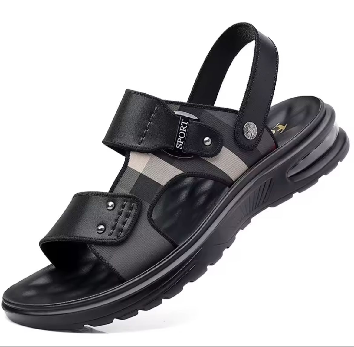 New Men Shoes Summer Fashion Sandals Air Cushion Genuine Leather Slipper Youth Outdoor Soft Sole Beach Shoes