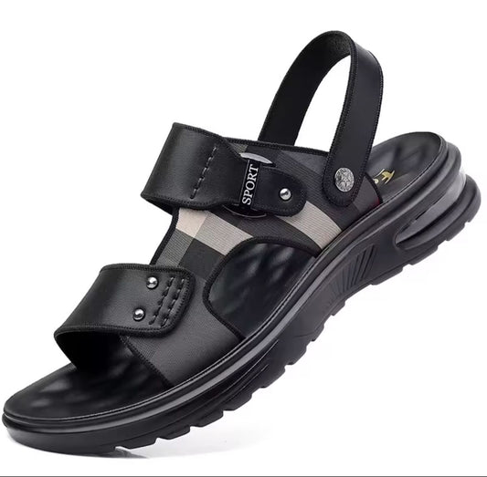 New Men Shoes Summer Fashion Sandals Air Cushion Genuine Leather Slipper Youth Outdoor Soft Sole Beach Shoes