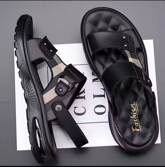 New Men Shoes Summer Fashion Sandals Air Cushion Genuine Leather Slipper Youth Outdoor Soft Sole Beach Shoes