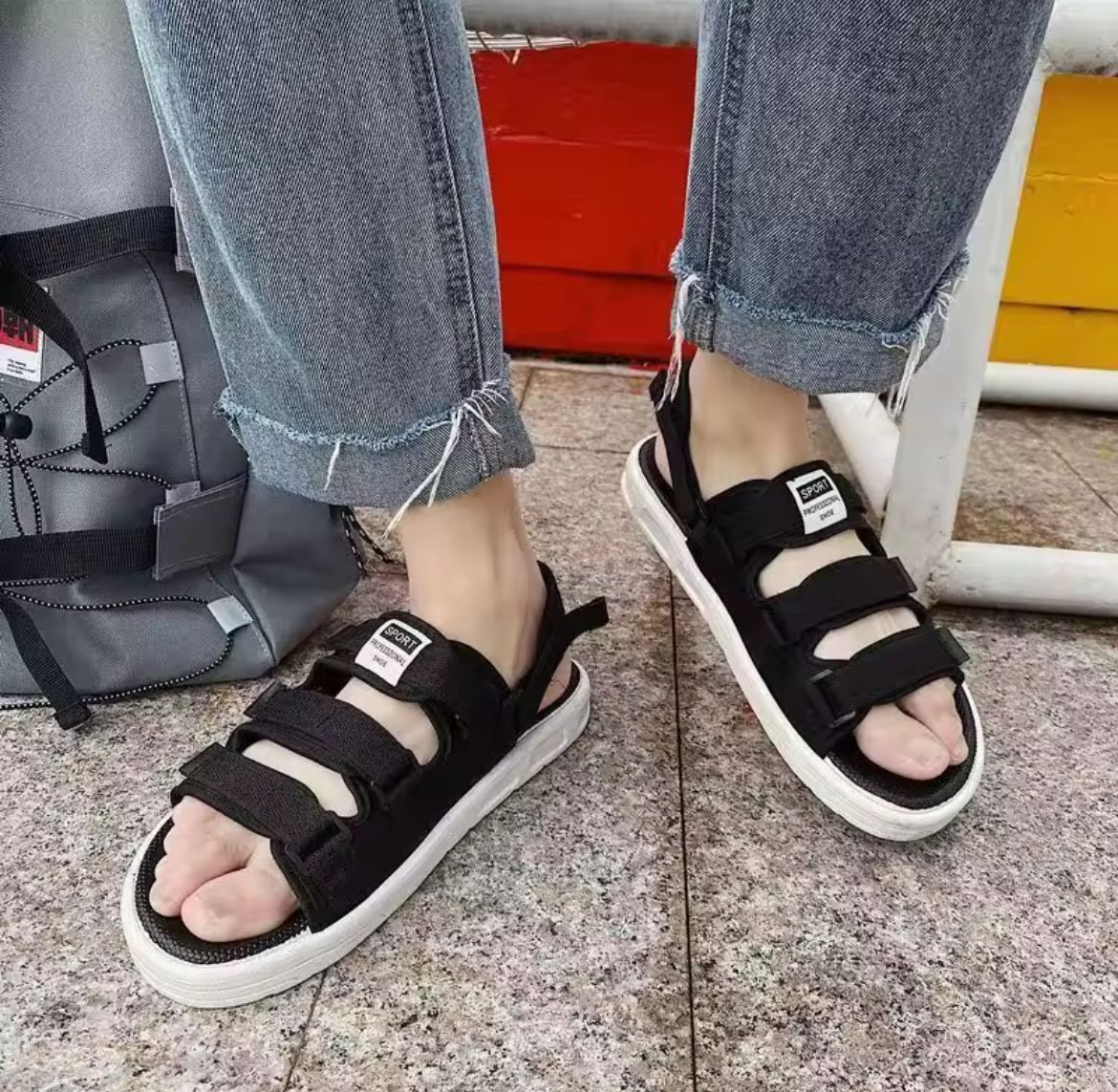 Summer Men's Sandals 2024 New Sandals Slippers Non-slip Waterproof Wading Shoes Beach Flip-flops Soft-soled Slippers Men's Shoes