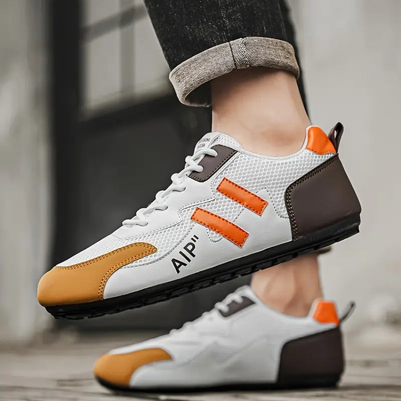 Low Top Running Shoes, Color Block Trendy Sneakers  All Seasons Outdoor Workout