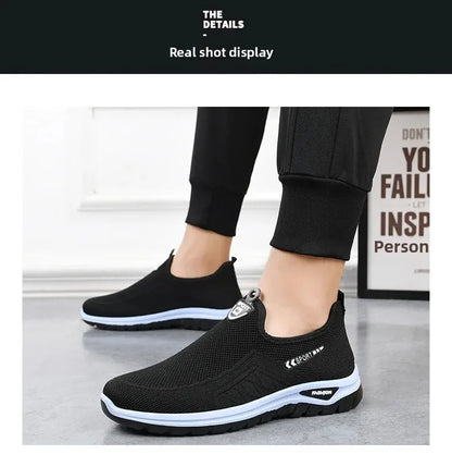 Beijing Old Man Canvas Shoes Men's Anti-Slip Casual Sports Slip-On Breathable Lightweight Comfortable Walking Shoes