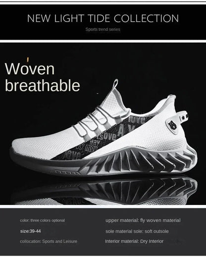 Breathable mesh casual sports shoes, spring and autumn soft soled running shoes, coconut fashionable men's shoes, men's shoes