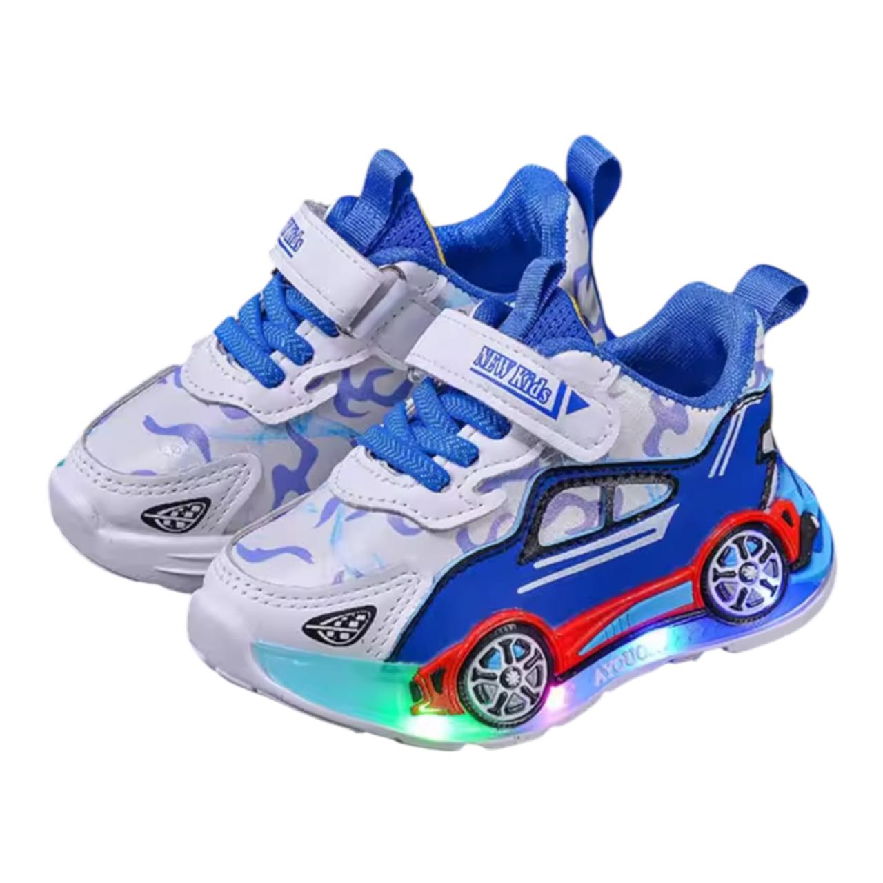 Spring Kids Shoes New Fashion Versatile Casual Shoe Anti Slip Cartoon Car Boy Shoe LED Lights Simple Trendy Sneakers Кроссовки