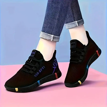 Women'S Breathable Slip-On Sneakers - Soft Fabric Upper, Red Accents, Comfortable Low-Top Design for Casual