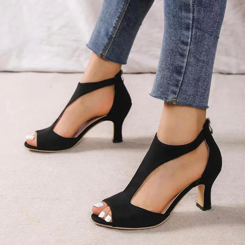 Toe Shape Square toe Upper Material Rubber Heel Type Square heel Heel Height High (5CM - 8CM) Pump Type Ankle Strap Origin Mainland China
