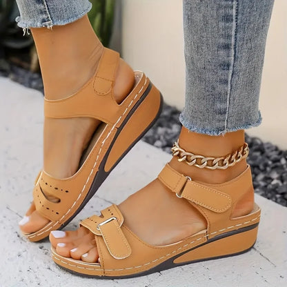 New Open Toe Fashion Women's Sandals Summer 2025Soft Sexy Womens Sandals Wedge Buckle Women's Orthopedic Sandal Footwear Female