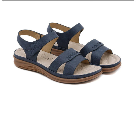New 2025 European And American Sandals For Women Cross-Border Casual Lightweight Large Size Retro Wedge Comfortable Sandals