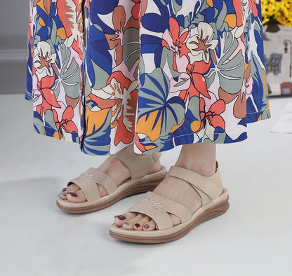 New 2025 European And American Sandals For Women Cross-Border Casual Lightweight Large Size Retro Wedge Comfortable Sandals