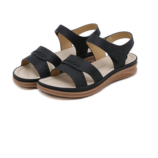 New 2025 European And American Sandals For Women Cross-Border Casual Lightweight Large Size Retro Wedge Comfortable Sandals
