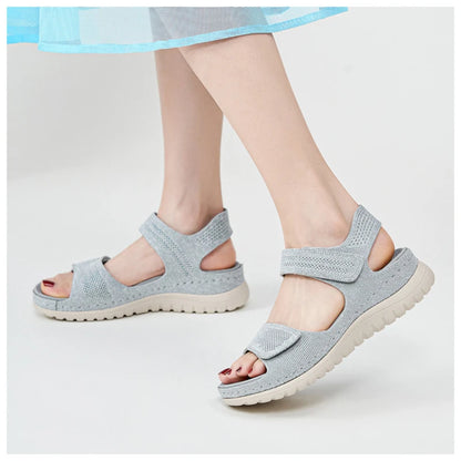 European And American Sports And Casual Sandals New 2025 Velcro Hollow Beach Thick Sole Women's Sandals Comfortable And Simple