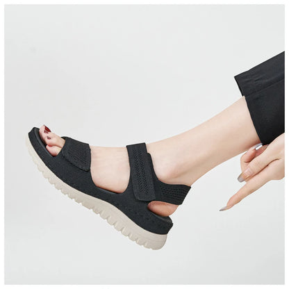 European And American Sports And Casual Sandals New 2025 Velcro Hollow Beach Thick Sole Women's Sandals Comfortable And Simple