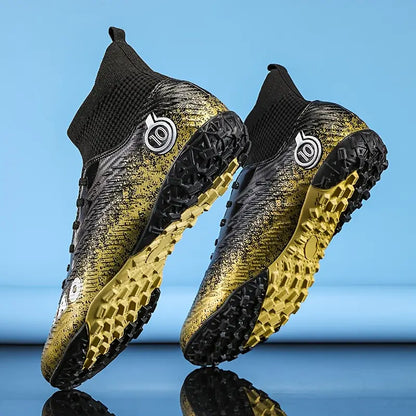 Men'S High-Top Soccer Cleats - Breathable, Lightweight, Non-Slip Training Shoes with Widened Sole
