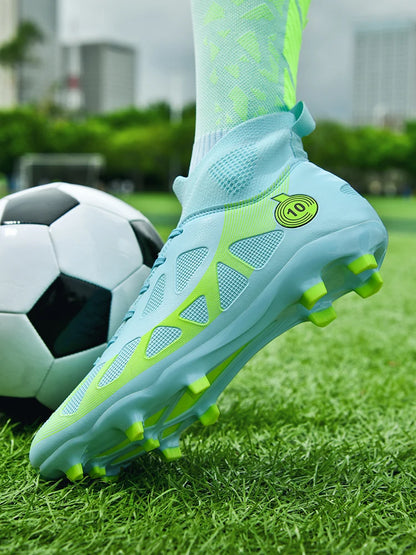 Professional Soccer Shoes Men Outdoor High-Top Sports Football Boots Boots Ag/Fg Long Spikes Artificial Grass Training Match