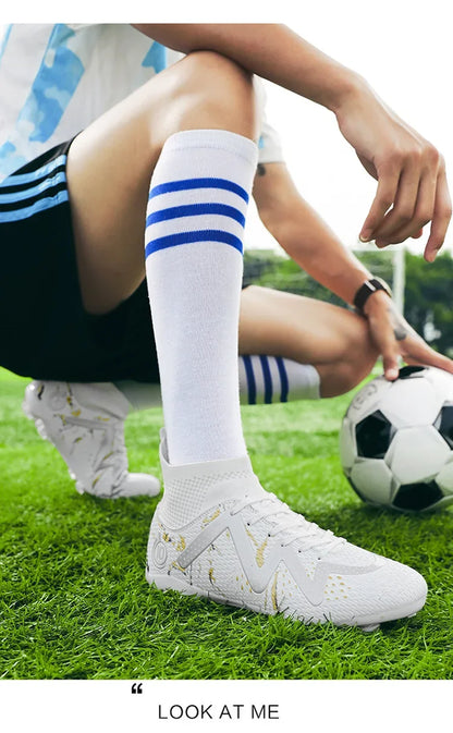 New Cross-Border Men's Football Shoes Anti-Slip Chunky Nails Professional Grass Football Competition And Training Shoes