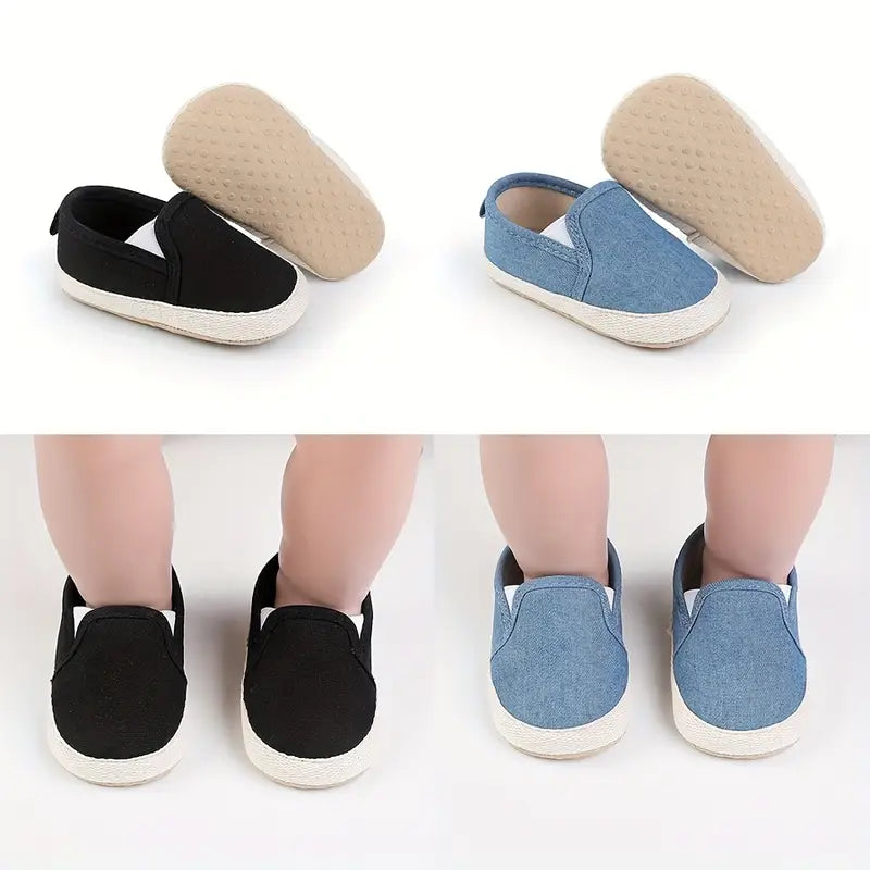 Classic Infant Canvas Loafers - Soft Sole, Comfortable Walking Shoes for Boys and Girls, Breathable Fabric, Slip-On Design,