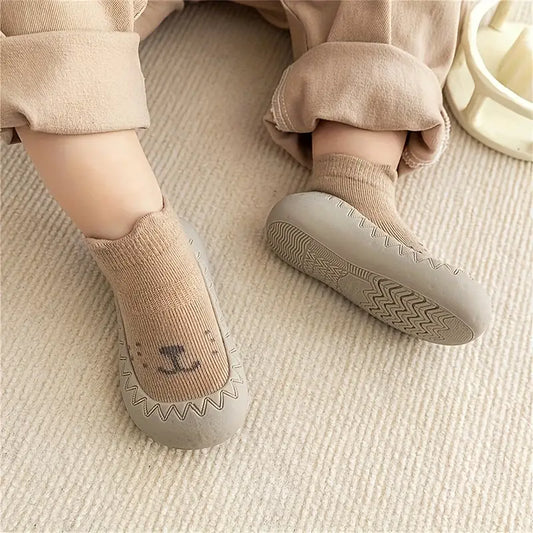 1/2 Pair of Baby Four Seasons Floor Socks with Cute Animal Pattern Toddler Shoes for Boys And Girls