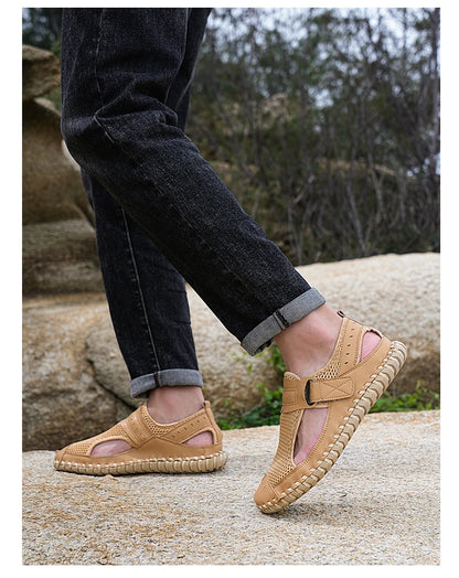 Summer Men Sandals Genuine Leather Men's Casual Shoes Outdoor Men Leather Sandals for Men Beach Shoes Roman men's Shoes