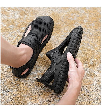 Summer Men Sandals Genuine Leather Men's Casual Shoes Outdoor Men Leather Sandals for Men Beach Shoes Roman men's Shoes