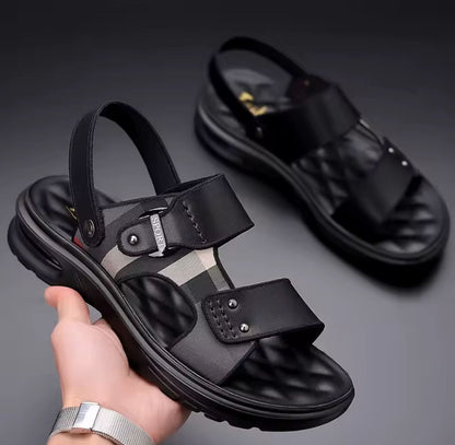 New Men Shoes Summer Fashion Sandals Air Cushion Genuine Leather Slipper Youth Outdoor Soft Sole Beach Shoes