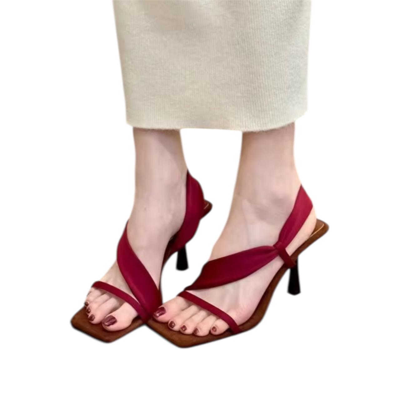 Retro Square Toe Stiletto Heel Sandals – Women Summer 2026 Fashion