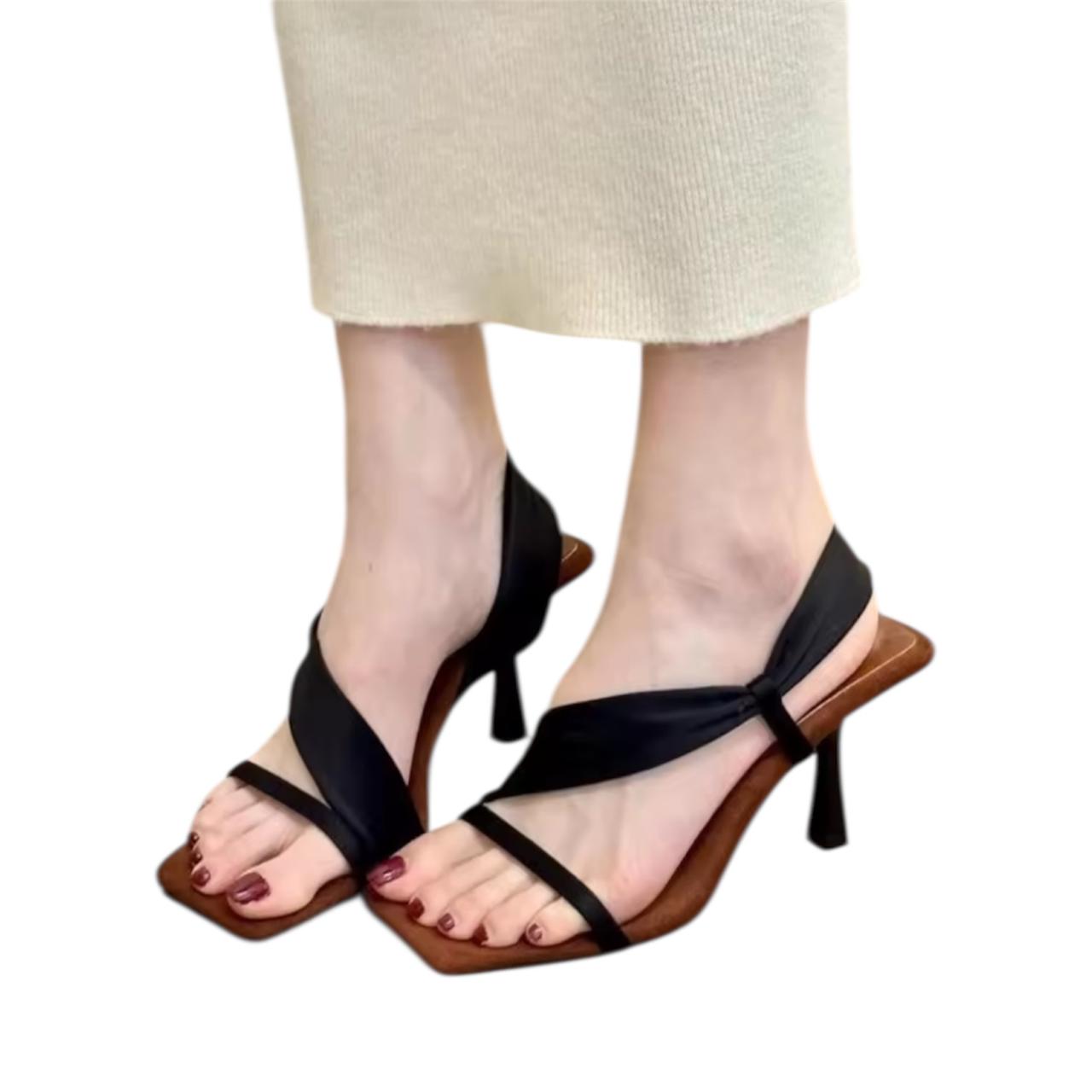 Retro Square Toe Stiletto Heel Sandals – Women Summer 2026 Fashion