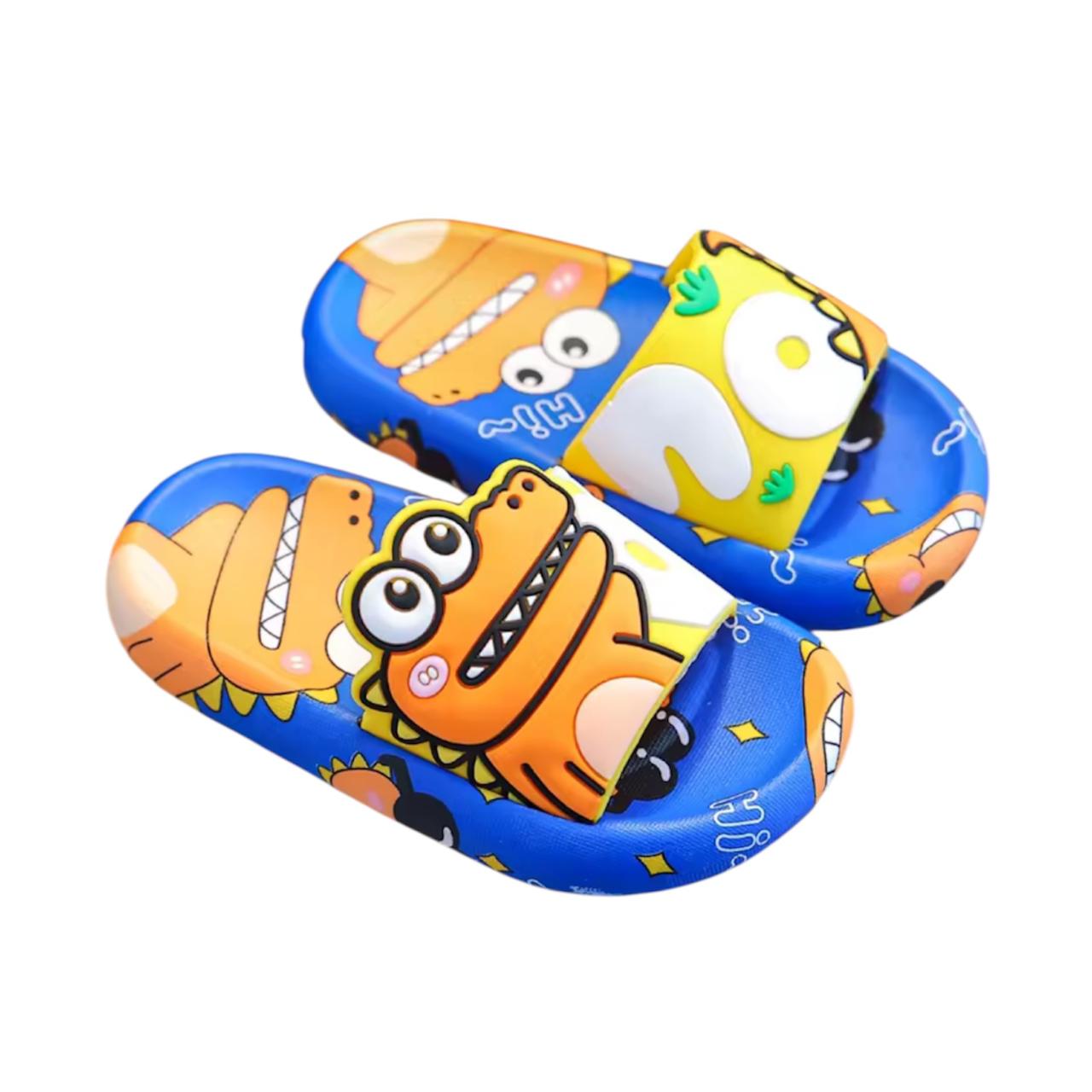 Kids Cartoon Dinosaur Slippers – Cute Soft Sole Indoor & Beach Flip Flops for Boys & Girls
