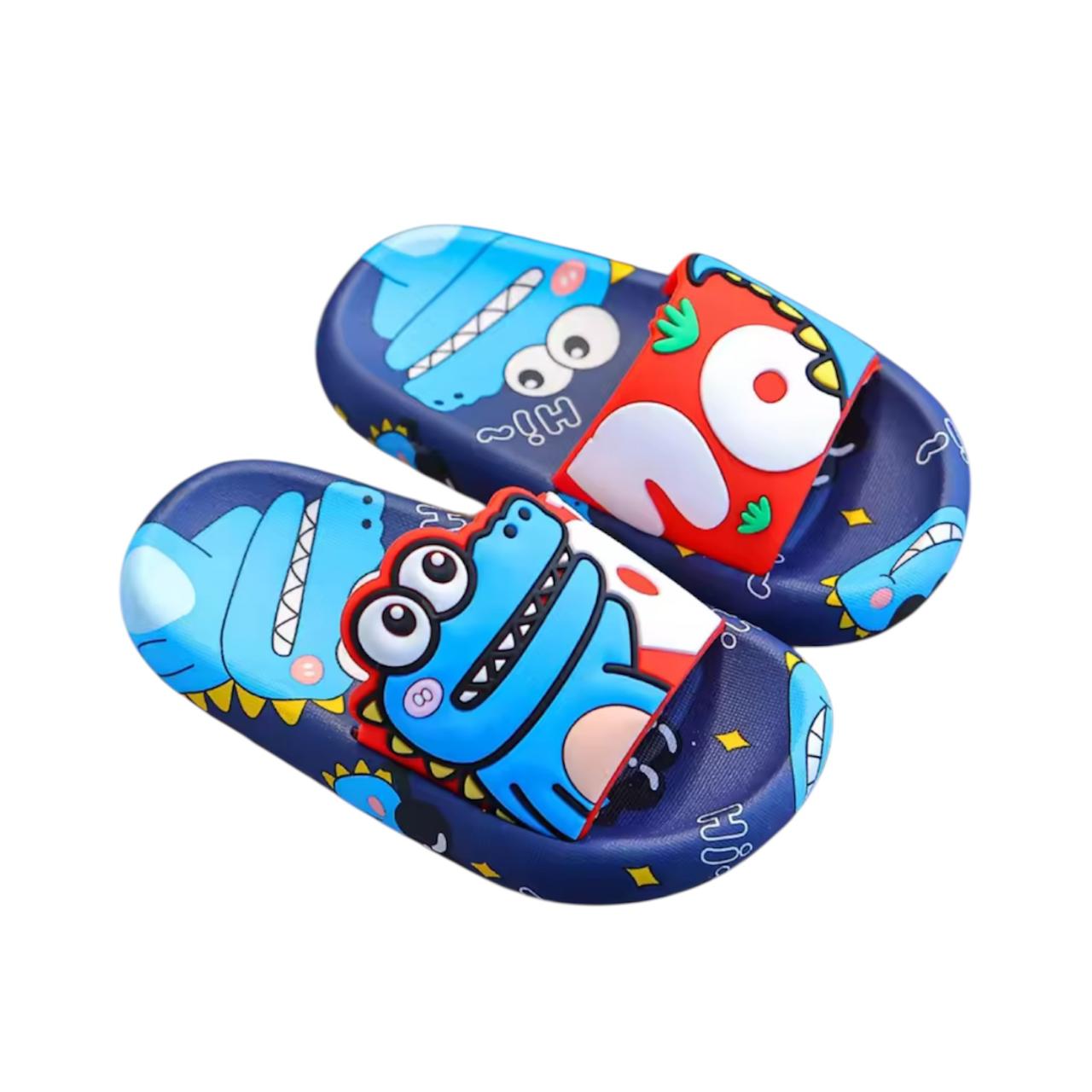 Kids Cartoon Dinosaur Slippers – Cute Soft Sole Indoor & Beach Flip Flops for Boys & Girls