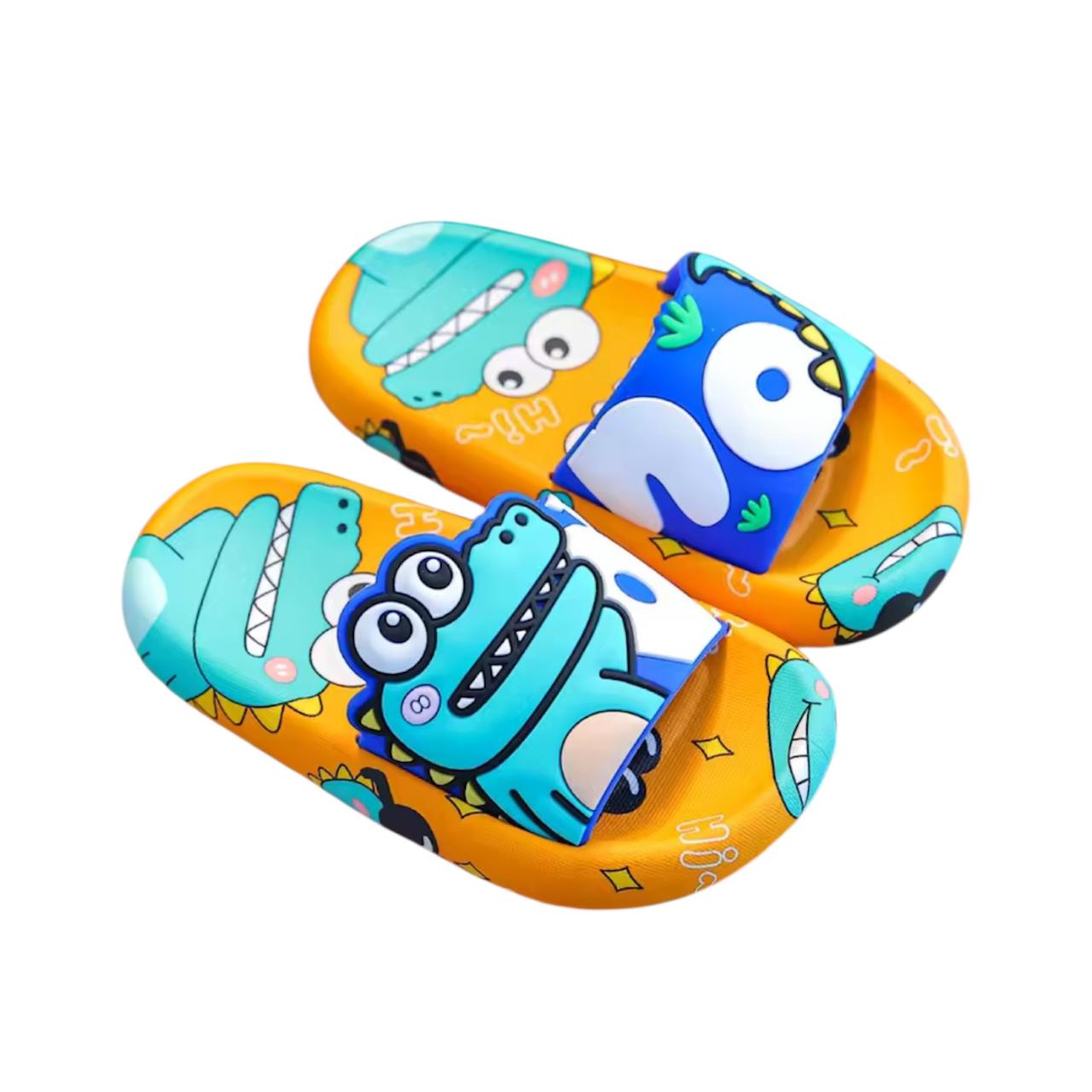 Kids Cartoon Dinosaur Slippers – Cute Soft Sole Indoor & Beach Flip Flops for Boys & Girls