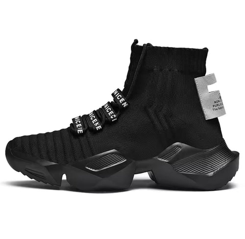 Socks Sneakers Men Knit Upper Breathable Sport Shoes