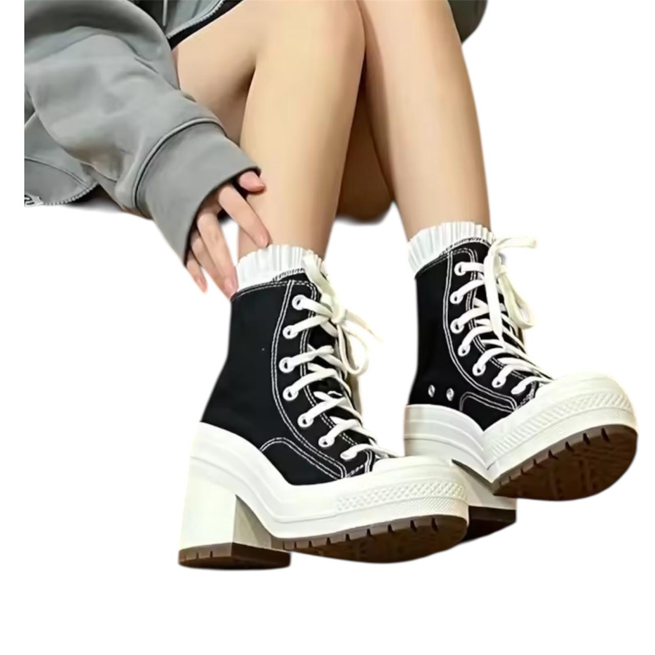 Women Platform High Top Canvas Sneakers – Fashion Skate Shoes (36–42)Women Platform High Top Canvas Sneakers – Fashion Skate shoes