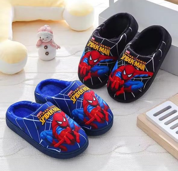 Spider-Man Cartoon Cotton Slippers | Kids, Boys & Girls | Winter Indoor Shoes