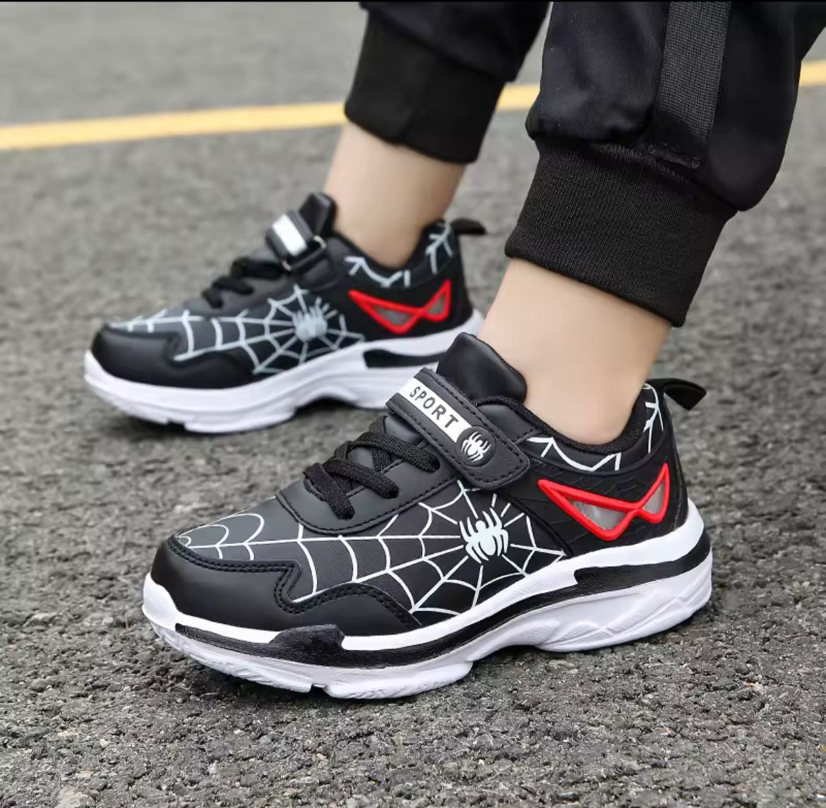 Brand Kids Cartoon Spider Sneakers Boys Comfortable Sports Shoes