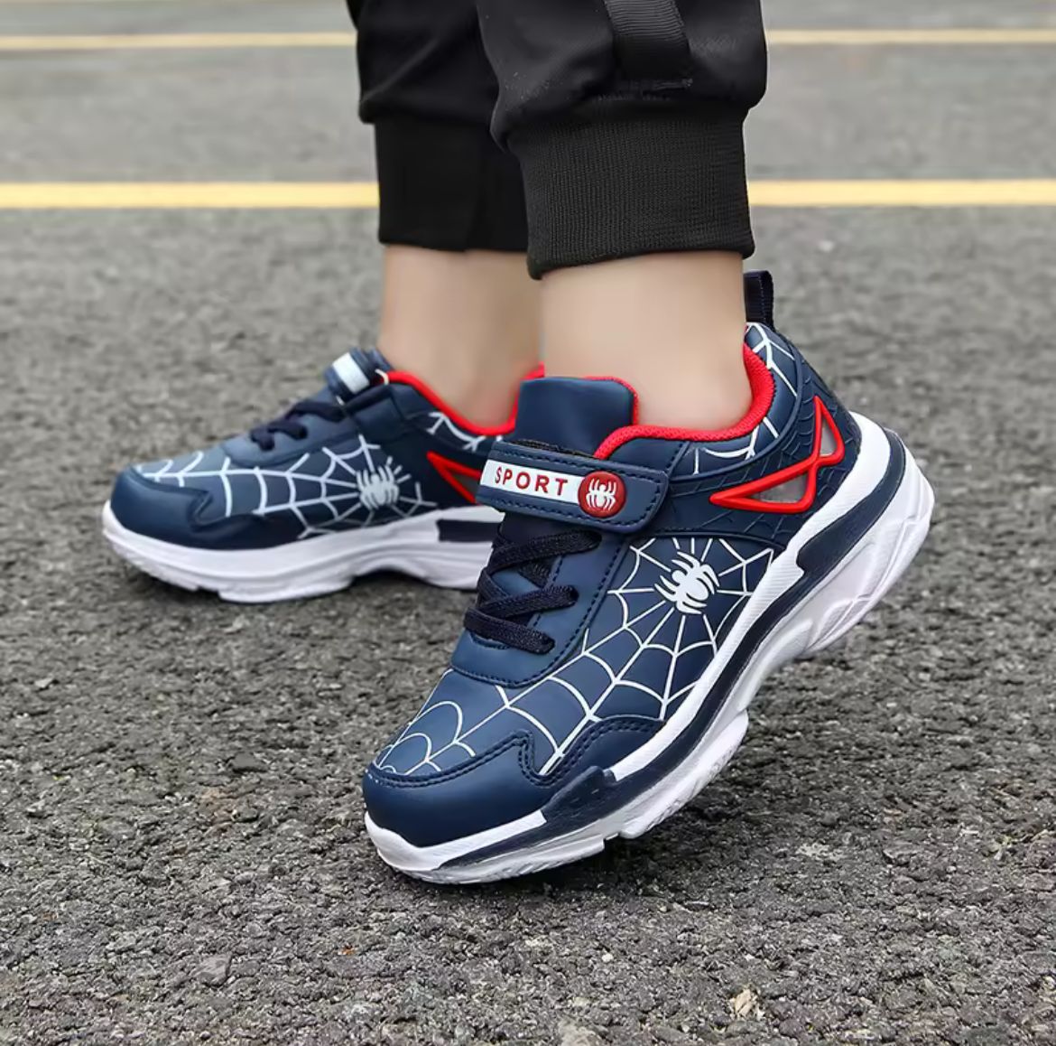 Brand Kids Cartoon Spider Sneakers Boys Comfortable Sports Shoes