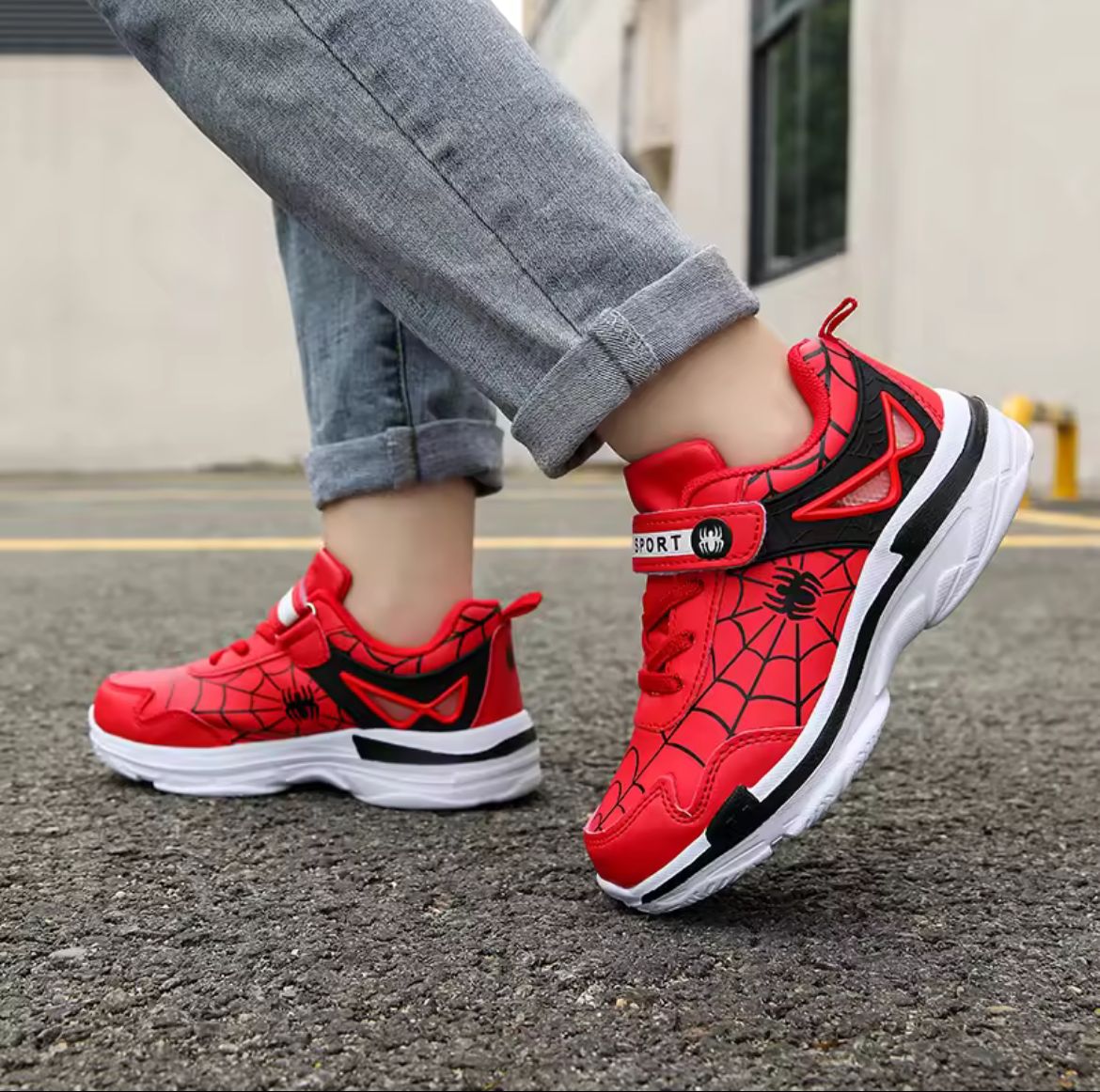 Brand Kids Cartoon Spider Sneakers Boys Comfortable Sports Shoes